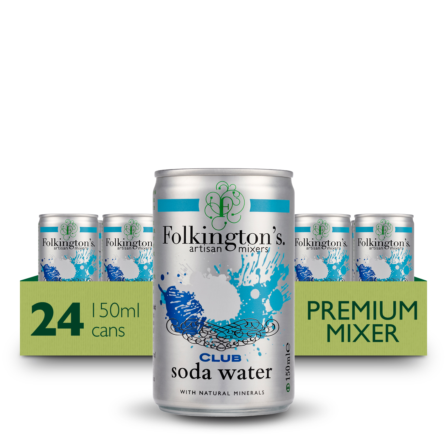 Folkingtons Club Soda Water (24 x 150ml cans)